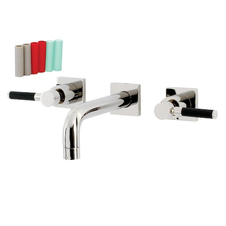 Kingston Brass KS6126DKL Two-Handle Wall Mount Bathroom Faucet, Polished Nickel KS6126DKL